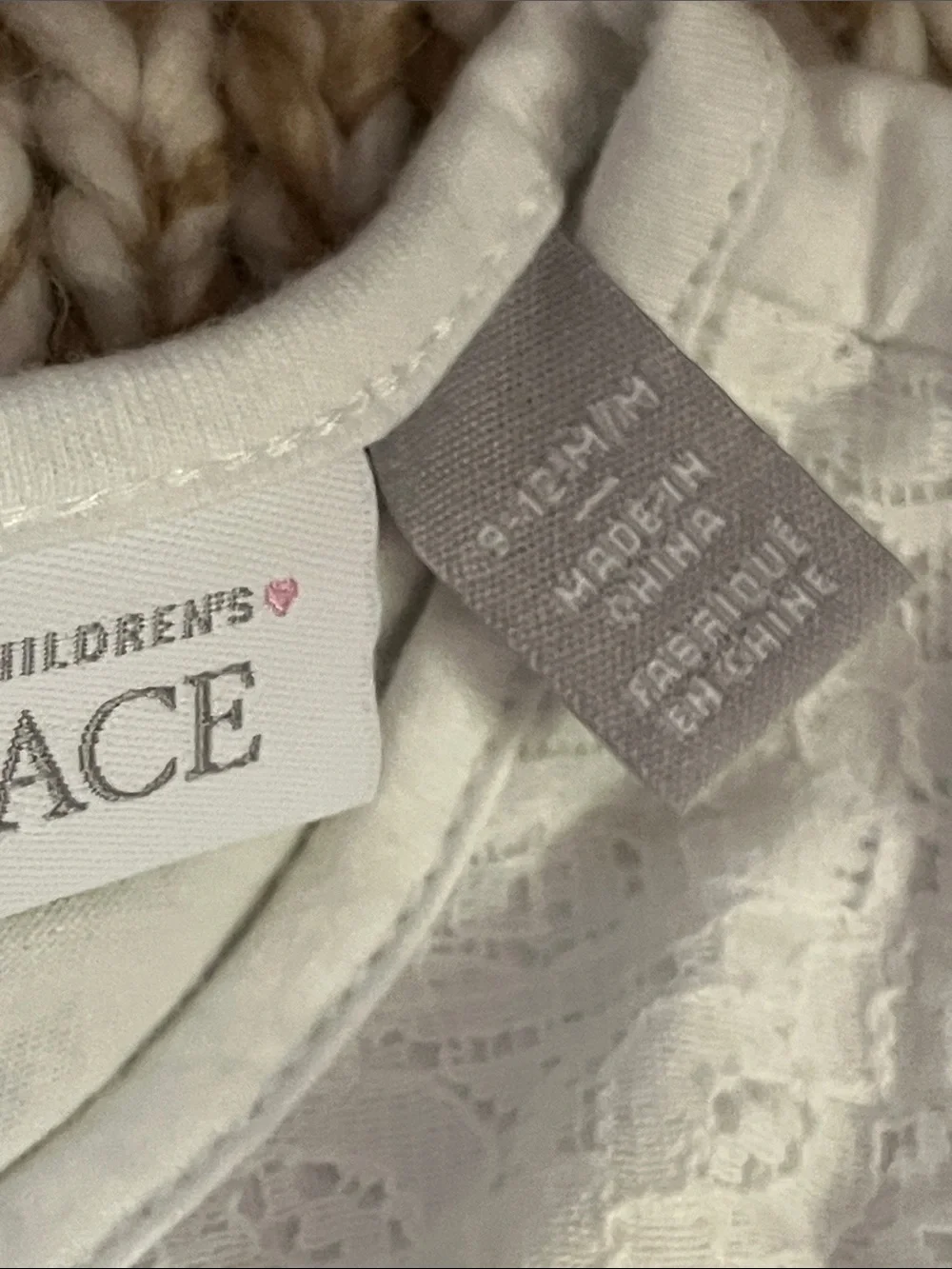 The Children's Place White Lace Bodice Pastel Striped Dress with Flower